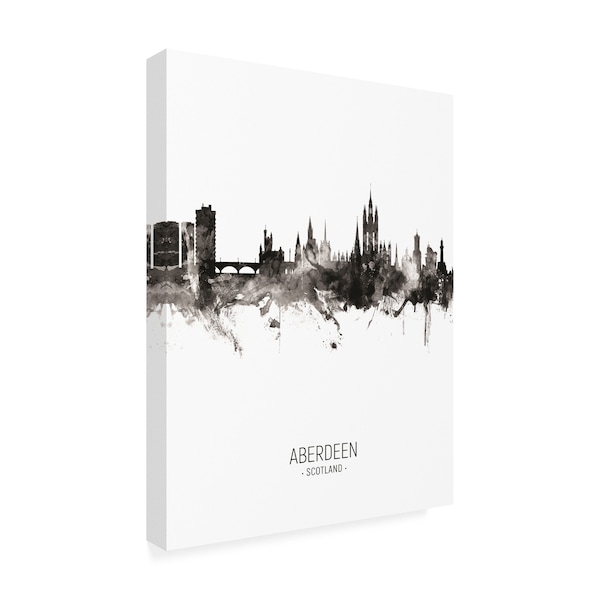 Michael Tompsett 'Aberdeen Scotland Skyline Portrait II' Canvas Art,18x24